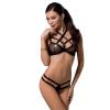 Комплект белья Passion Exclusive HAGAR SET XXL/XXXL, black, стрепы, трусики и лиф