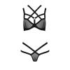 Комплект белья Passion Exclusive HAGAR SET XXL/XXXL, black, стрепы, трусики и лиф