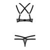 Комплект белья Passion Exclusive HAGAR SET XXL/XXXL, black, стрепы, трусики и лиф