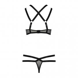Комплект белья Passion Exclusive HAGAR SET XXL/XXXL, black, стрепы, трусики и лиф - 3