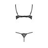 Комплект белья Passion Exclusive VALERY SET OpenBra XXL/XXXL, black, стрепы, трусики, открытый лиф