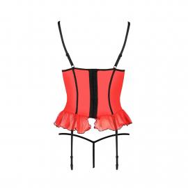 Корсет з відкритими грудьми CHERRY CORSET red S/M - Passion Exclusive - 5