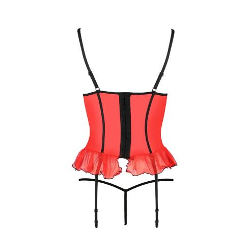 Корсет з відкритими грудьми CHERRY CORSET red XXL/XXXL - Passion Exclusive