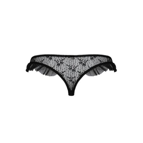 Трусики з воланами DONIA THONG black L/XL - Passion Exclusive