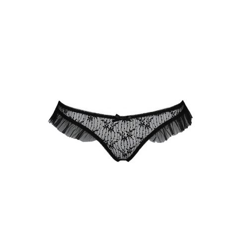 Трусики з воланами DONIA THONG black L/XL - Passion Exclusive