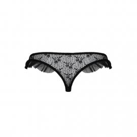Трусики з воланами DONIA THONG black S/M - Passion Exclusive - 4