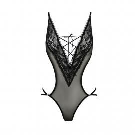 Боді монокіні із декольте ERZA BODY black S/M - Passion - 3