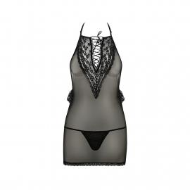 Сорочка прозрачная приталенная ERZA CHEMISE black L/XL - Passion - 3