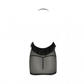 Сорочка прозрачная приталенная ERZA CHEMISE black L/XL - Passion - 4