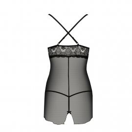 Прозора сорочка приталена QUENTRIS CHEMISE black S/M - Passion Exclusive - 4