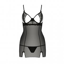 Прозора сорочка приталена QUENTRIS CHEMISE black S/M - Passion Exclusive - 6