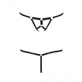 Трусики стринги из стреп Passion Exclusive ARMANDA THONG S/M, black - 4
