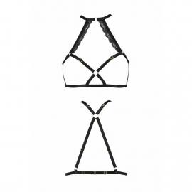 Портупея зі стреп з мереживом Passion Exclusive LORRY BRA S/M, black - 4