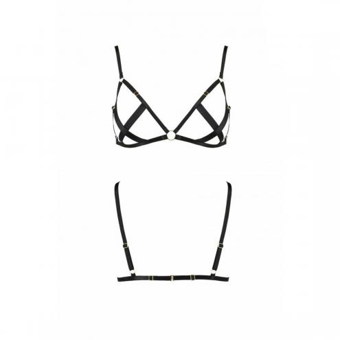 Открытый бюстгальтер-стрепы Passion Exclusive NICKY BRA L/XL, black