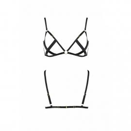 Открытый бюстгальтер-стрепы Passion Exclusive NICKY BRA S/M, black - 5