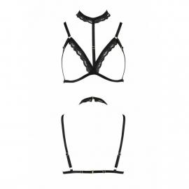 Бюстгальтер-стрепы с чокером Passion Exclusive SHELLY BRA S/M, black - 5