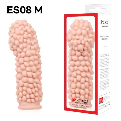 Насадка на член Kokos Extreme Sleeve ES.08 размер M, утолщающая, стимулирующий рельеф