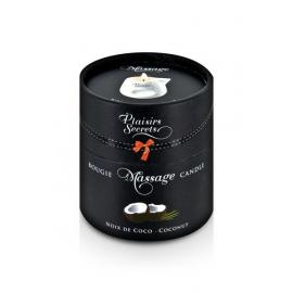 Масажна свічка Plaisirs Secrets Coconut (80 мл) подарункова упаковка, керамічна посудина - 2