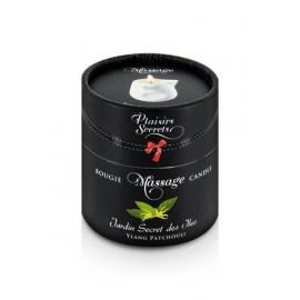 Масажна свічка Plaisirs Secrets Ylang Patchoul (80 мл) подарункова упаковка, керамічна посудина - 2