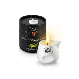 Масажна свічка Plaisirs Secrets Ylang Patchoul (80 мл) подарункова упаковка, керамічна посудина - 1