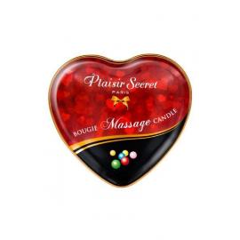 Масажна свічка-серце Plaisirs Secrets Bubble Gum (35 мл) - 2