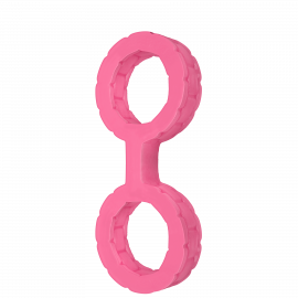 Наручники із силікону Doc Johnson The Cuffs Small - Pink, добре тягнуться, для рук та для ніг - 1