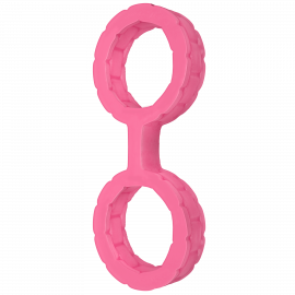 Наручники із силікону Doc Johnson The Cuffs Large - Pink, добре тягнуться, для рук та для ніг - 1