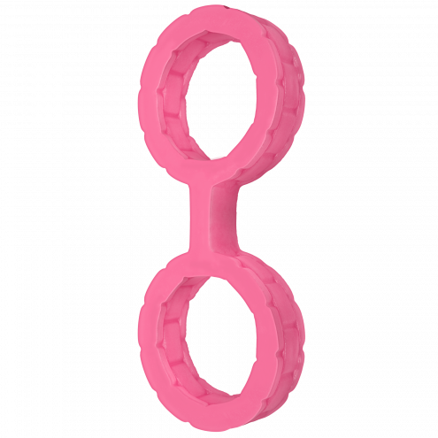 Наручники із силікону Doc Johnson The Cuffs Large - Pink, добре тягнуться, для рук та для ніг