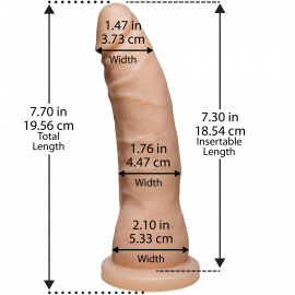 Фалоімітатор Doc Johnson Platinum TRUSKYN - The Tru Ride Slim 7 Inch, двошаровий - 3