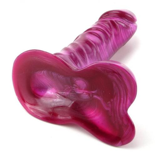 Фаллоимитатор Doc Johnson Radiant Gems 7 Inch Ballsy Fuchsia, антибактериальный ПВХ