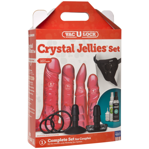 Набір для страпону Doc Johnson Vac-U-Lock Crystal Jellies Set