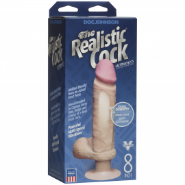 Фалоімітатор Doc Johnson Realistic Cock 8 inch ULTRASKYN Vibrating - 2