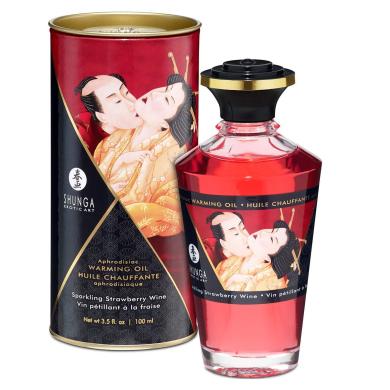 Розігріваюча олія Shunga Aphrodisiac Warming Oil - Sparkling Strawberry Wine (100 мл)