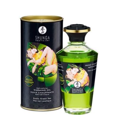 Органічне нагрівальне масло Shunga Aphrodisiac Warming Oil - Exotic green tea (100 мл)