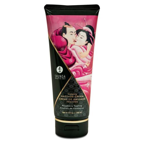 Съедобный массажный крем Shunga Kissable Massage Cream – Raspberry Feeling (200 мл)