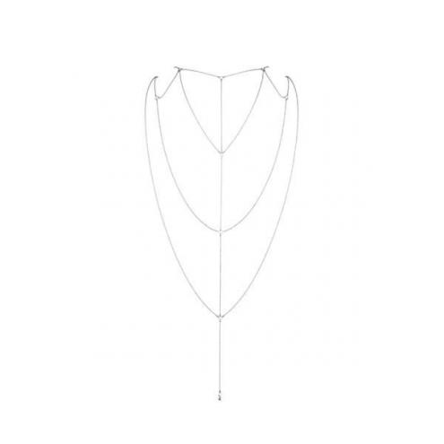Цепочка для спины Bijoux Indiscrets Magnifique Back and Cleavage Chain - Silver, украшение для тела