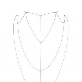 Цепочка для спины Bijoux Indiscrets Magnifique Back and Cleavage Chain - Silver, украшение для тела - 4