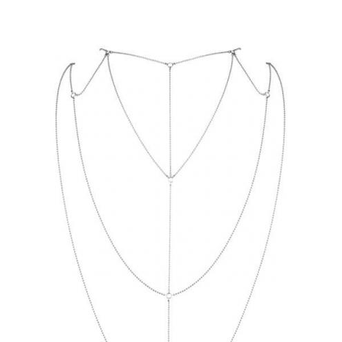 Цепочка для спины Bijoux Indiscrets Magnifique Back and Cleavage Chain - Silver, украшение для тела