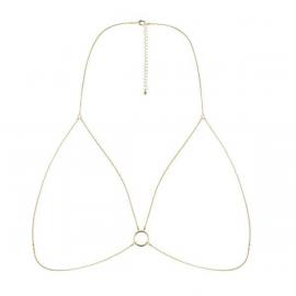 Цепочка портупея Bijoux Indiscrets Magnifique Bra Chain - Gold, украшение на тело - 6