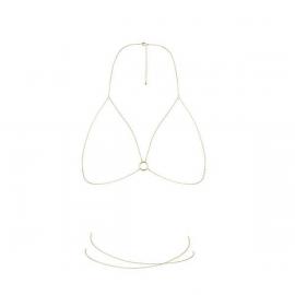 Цепочка портупея Bijoux Indiscrets Magnifique Bra Chain - Gold, украшение на тело - 4