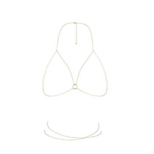 Ланцюжок портупея Bijoux Indiscrets Magnifique Bra Chain - Gold, прикраса на тіло