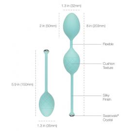 Вагінальні кульки PILLOW TALK - Frisky Teal із кристалом Сваровські - 8