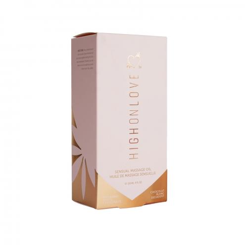 Масажна олія HighOnLove Massage Oil - Decadent White Chocolate (120 мл) з олією насіння конопель