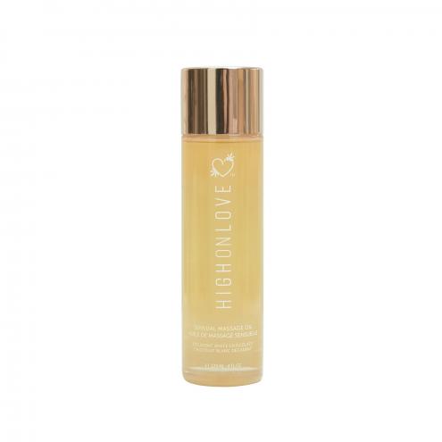 Масажна олія HighOnLove Massage Oil - Decadent White Chocolate (120 мл) з олією насіння конопель