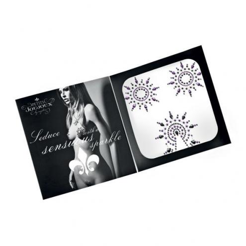 Пестіс із кристалів Petits Joujoux Gloria set of 3 - Black/Purple, прикраса на груди та вульву