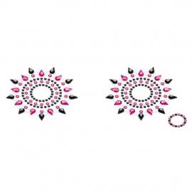 Пэстис из кристаллов Petits Joujoux Gloria set of 2 - Black/Pink, украшение на грудь - 1