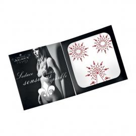 Пэстис из кристаллов Petits Joujoux Gloria set of 3 - Red, украшение на грудь и вульву - 2