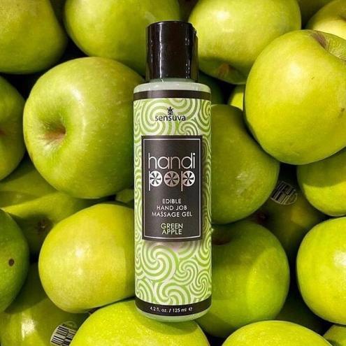 Гель для мануальных и оральных ласк Sensuva - Handipop Green Apple (125 мл)