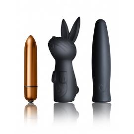 Вибронабор Rocks Off Silhouette — Dark Desires: вибропуля и две силиконовые насадки - 1