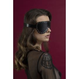 Маска на глаза с заклепками Feral Feelings - Blindfold Mask, натуральная кожа, черная - 2